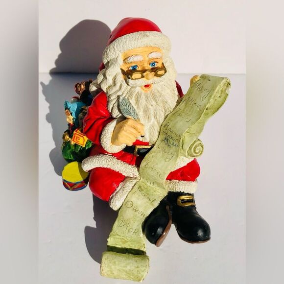 SANTA STOCKING HOLDER CHRISTMAS 5" TALL X5" X 3.5" DECOR HOLIDAY FIGURINE - Picture 4 of 12